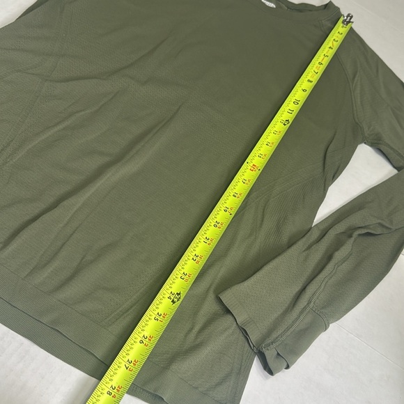 Athleta Nylon Olive Green Women’s Long Sleeve Stretch Top Size XLarge - Picture 9 of 11